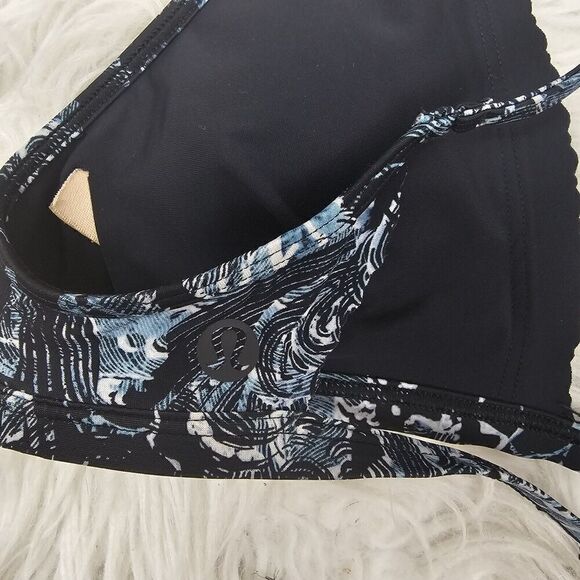 Lululemon X Malia Manuel Will The Wave Bikini Top In Eternal Wave Starlight Blk - Picture 9 of 10